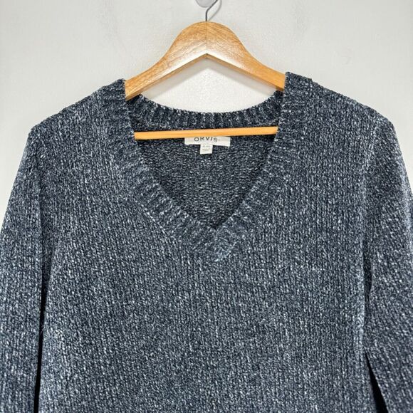 Orvis Sweater Pullover‎ Women XL Extra Large Gray V-Neck Warm Super Soft Casual - Picture 2 of 7